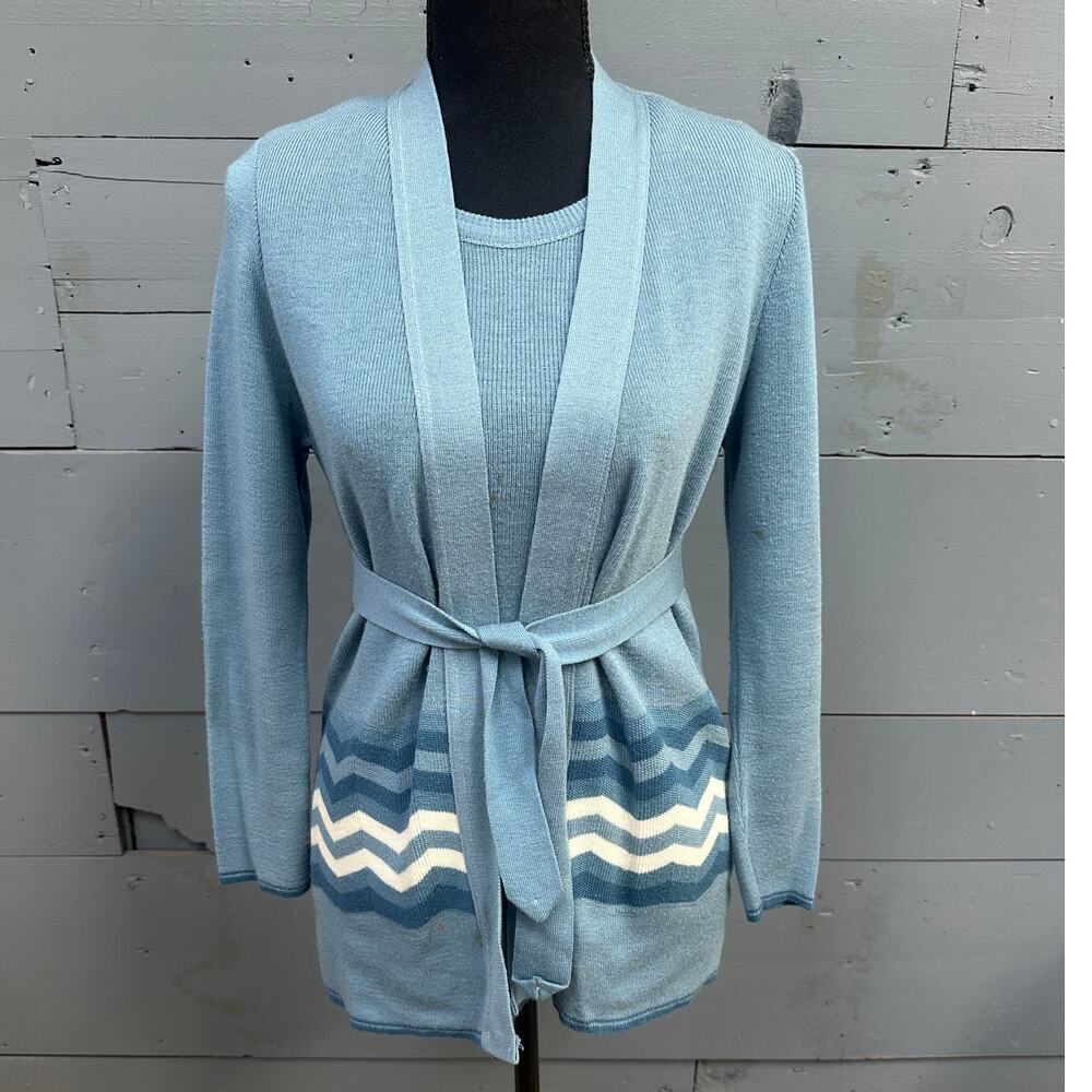 Vintage Fire Islander Size Small Sweater Tank and Cardigan